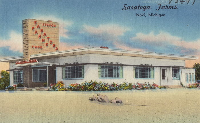 Saratoga Farms - Old Postcard